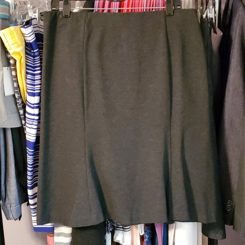 DKNY black fit and flair skirt